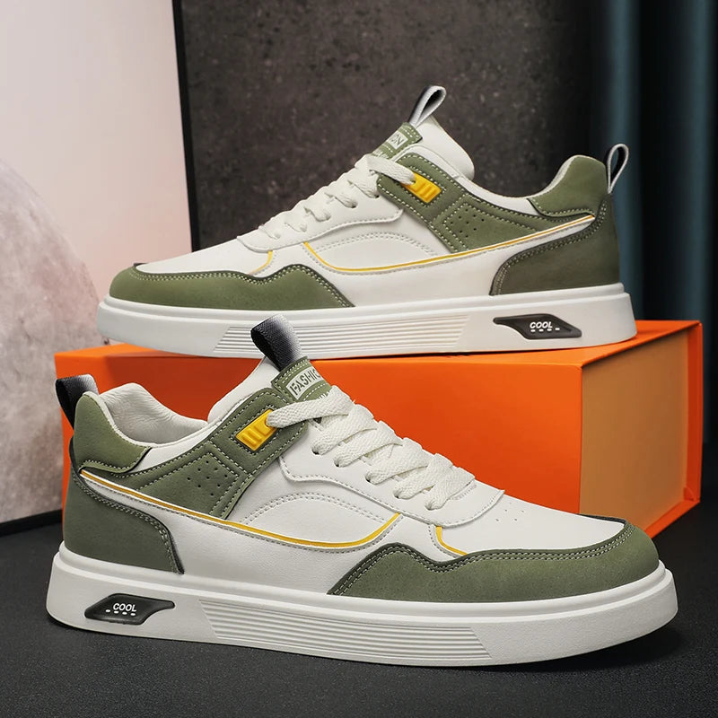 Sneakers basse casual sportive da uomo, stile basket fashion, street style, scarpe da skateboard per ragazzi
