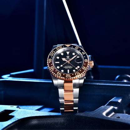 2026 Nuovo PAGANI DESIGN Orologio meccanico di lusso da uomo in acciaio inossidabile GMT Top Brand Vetro zaffiro Orologio da uomo