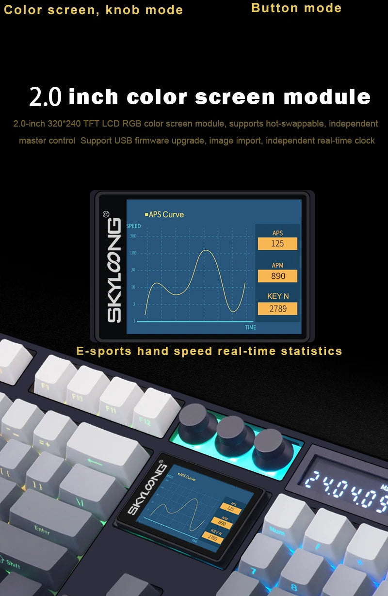 SKYLOONG GK104 Pro Wireless Mechanical Keyboard 100% Custom Keyboard Hot-Swappable Low-noise Switch for PC Gamer Office Accessories