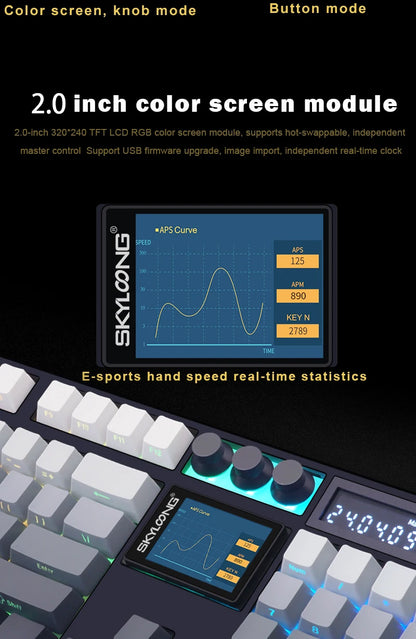 SKYLOONG GK104 Pro Wireless Mechanical Keyboard 100% Custom Keyboard Hot-Swappable Low-noise Switch for PC Gamer Office Accessories