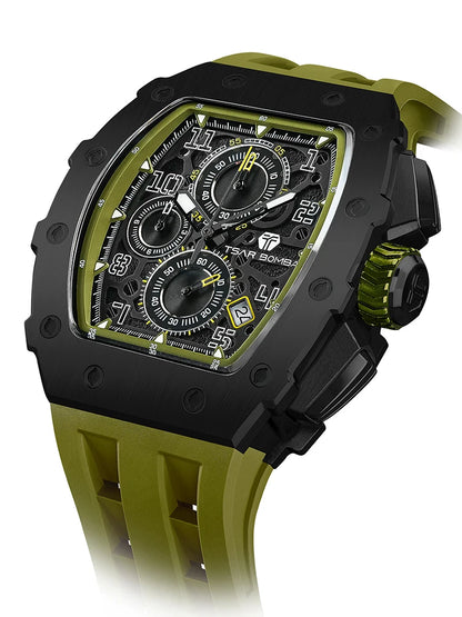 TSAR BOMBA New TB8204 Watch for Men, Japan Quartz Chronograph, 50M Waterproof Wristwatch, Fashion Sport Clock, Luxury Gift