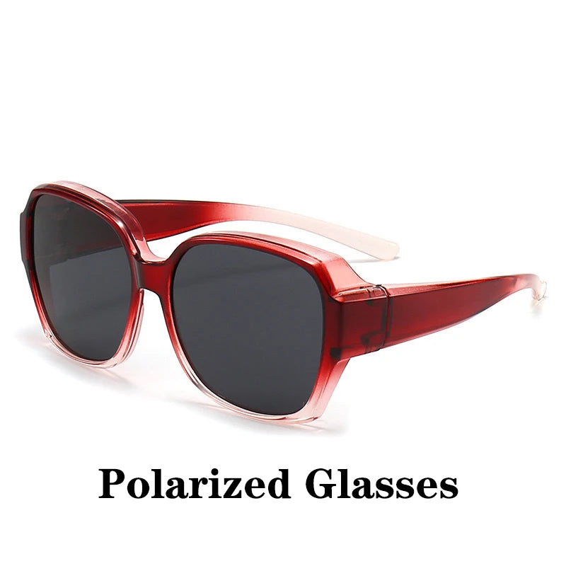 Fashion Round Polarized Sunglasses Cover Over Myopia Prescription Glasses Portable Men Women Vintage Fishing Driving Eyewear