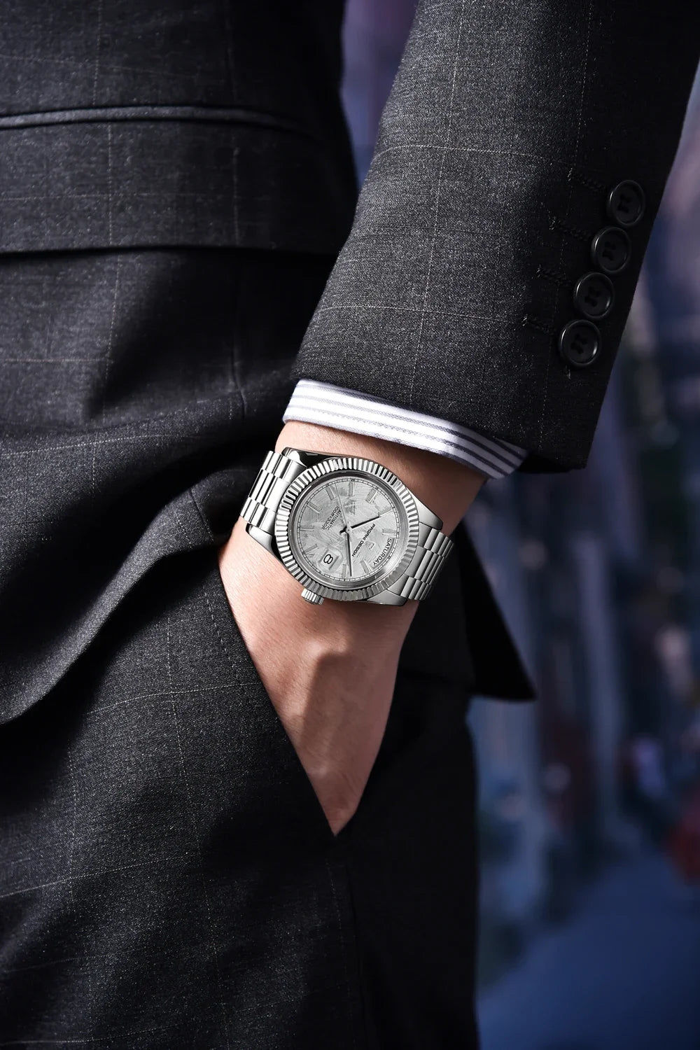 PAGANI DESIGN DD40 Herrenuhr – Modell aus Roségold, mechanische Luxusuhr, Automatikwerk, Saphirglas mit Antireflexbeschichtung, wasserdicht