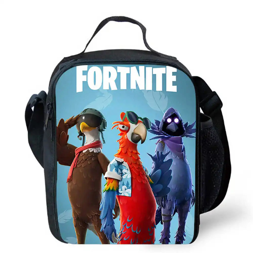 Sacos de Almoço para Crianças, Sacos de Piquenique Escolares Cartoon Fort-nite para Meninas e Meninos, Sacos de Almoço Térmicos para Crianças, Portáteis e Leves