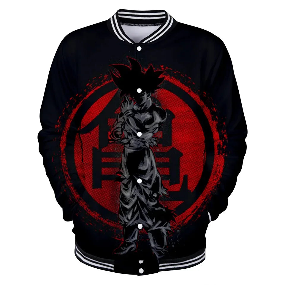 New Japanese Anime Dragon Ball Z Varsity Jacket Autumn Casual Sweatshirt Hoodie Coat Jacket Brand Baseball Jacket