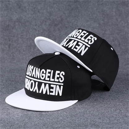 Men's Letter Embroidery Tide All-Match Flat Brim Baseball Cap Ladies Summer Hip-Hop Hat Outdoor Shade Adjustable Peaked Cap