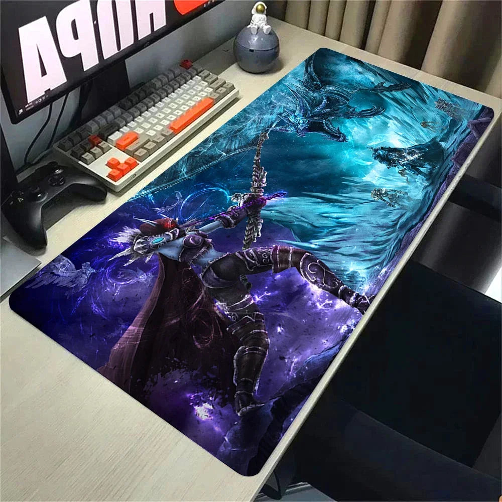 Голяма гумена подложка за мишка Natural Horde Alliance, подложка за компютърно бюро и клавиатура, HD World Of Warcraft гейминг пад за мишка, скоростна повърхност, подсилен ръб