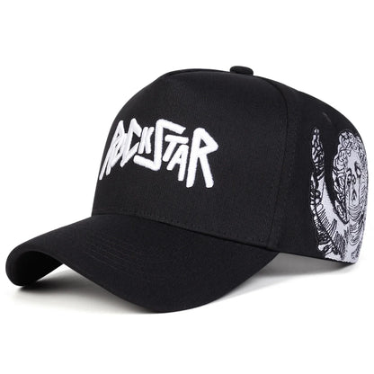 Unisex ROCKSTAR LetterEmbroidery Baseball Caps Spring Autumn Outdoor Adjustable Casual Hats Sunscreen Hat Sports Cap