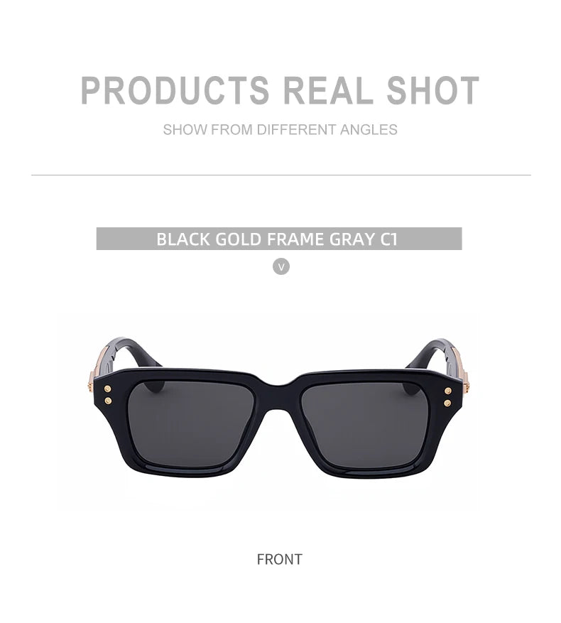 Polarized Classic Square Sunglasses Men 2026 Luxury Brand Steampunk UV400 Driving Sun Glasses For Male Trendy Small Frame Shades