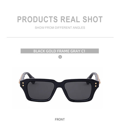Polarized Classic Square Sunglasses Men 2026 Luxury Brand Steampunk UV400 Driving Sun Glasses For Male Trendy Small Frame Shades