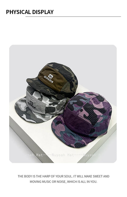 Unisex CAMO hurtigtørrende baseballkasketter med bogstavbroderi, solskærm, farveblokke, åndbare, personlige kasketter med skygge, alsidige ind