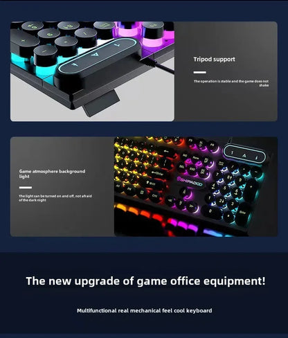 Mechanical Keyboard Gaming Keyboard E-sports Game Office Computer Notebook Desktop Steampunk English USB for Gaming