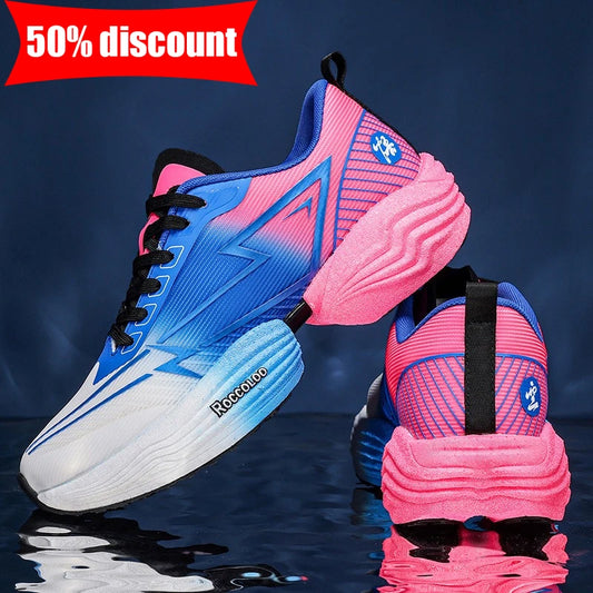Couple Sports Shoes Professional Marathon Comfortable Jogging Shock-absorbing Training Shoes High Rebound Anti-Slip Racing Shoes