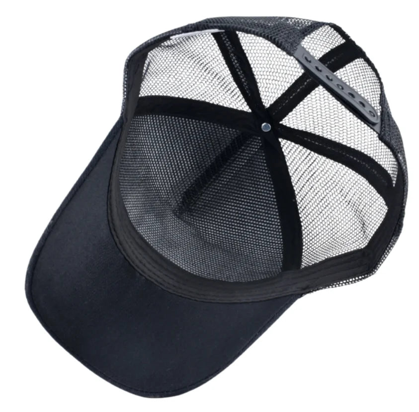 Boné de basebol trucker em malha respirável com bordado Wolf Patch, ajustável, estilo hip hop, para homem e mulher, com pala e fecho snapback, ideal para exterior e oferta