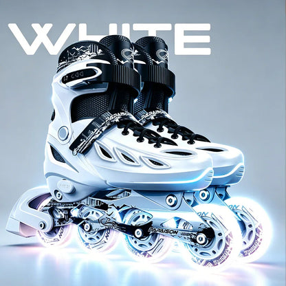 Patins em Linha para Rapaz, Pretos, Tamanho Ajustável, Rosa para Rapariga, Rollerblades Desportivos para Criança, Alta Velocidade, Novos, LED Luminoso, Profissionais