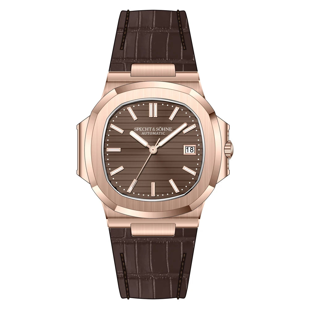 Relógio Masculino Specht&Sohne 2025 New Classic de Luxo Automático em Aço Inoxidável com Safira 8215, Relógio de Pulso Mecânico