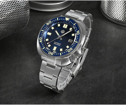 San Martin Turtle Men's Diver Watch 44mm NH35 Automatic Mechanical Wristwatch Sapphire Waterproof 200m Luminous Watches SN0047