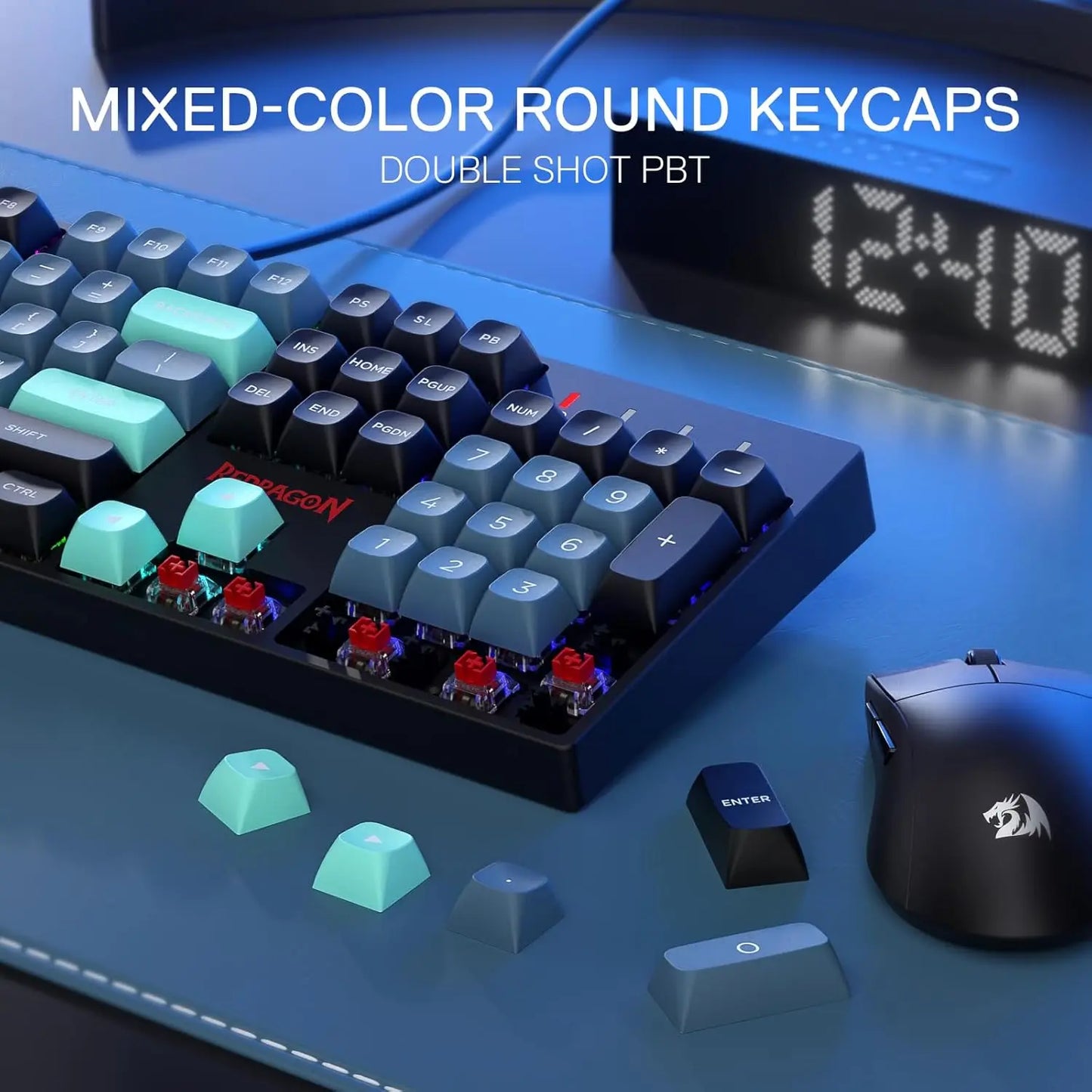 Redragon K582 SE Wired RGB 104 Keys Mechanical, Dynamic 16.8M RGB Backlit Gaming Keyboard, Red Switches