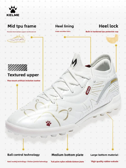 Chuteiras de Futebol Kelme para Adulto TF com Pitons Fragmentados, Calçado Profissional para Jogo e Treino, Sapatilhas de Futebol Indoor Antiderrapantes para Jovem