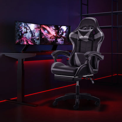 Ergonomic Gaming Chair with Massage Function, Height Adjustable Office Chair Computer Chair with Armrests Headrests, up to 150KG