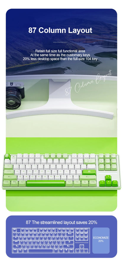 Teclado mecánico inalámbrico Bluetooth SMAILWOLF MK87 para gaming e-sports, teclas completas, hot-swap, teclado personalizable