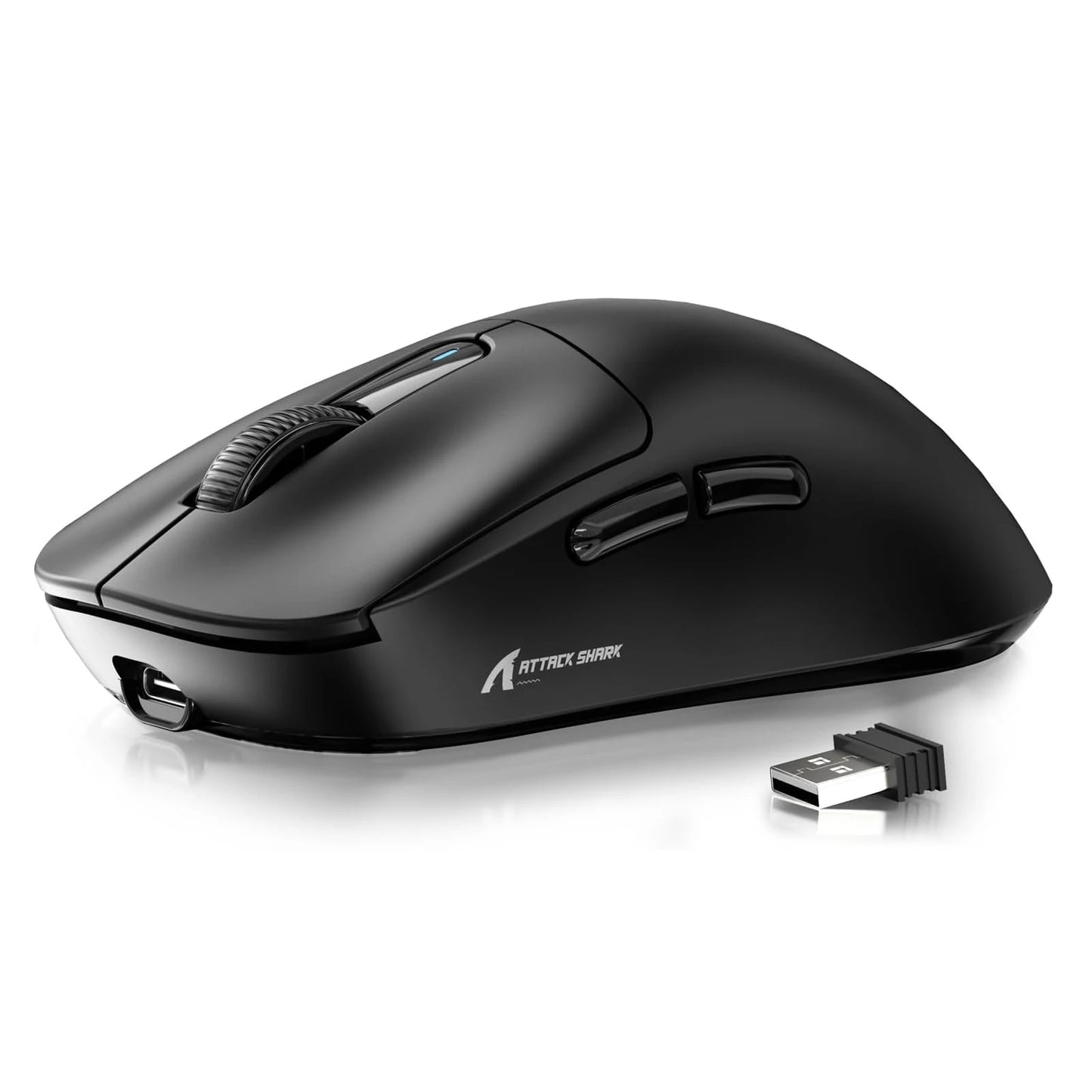Ratón gaming inalámbrico ATTACK SHARK X3, ratón ergonómico para PC de 49g, tres modos, sensor óptico PAW3395 de 26K DPI, botones programables