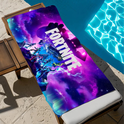 Hauska F-Fortnite-pelitaidepyyhe, pehmeä rantapyyhe, uintiretki, uima-allas, kylpypyyhe, kuntosali, spa, sisustus, lahja, loma