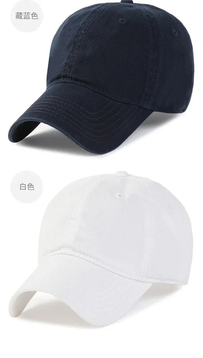 Jednobarevná velká měkká bavlněná baseballová čepice pro muže, 63 cm, klasická plus snapback čepice, dámský golfový klobouk proti slunci, 59–62 cm