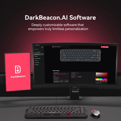 DarkBeacon Flux 68 HE Magnetic Switch Hot Swappable Mechanical Gaming Keyboard, USB-C Wired RGB 65% Layout