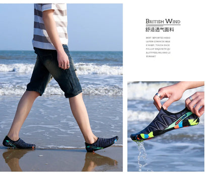 Scarpe da acqua ad asciugatura rapida per spiaggia, unisex, pantofole aqua da nuoto barefoot, scarpe da surf e risalita del fiume, calze outdoor leggere estive
