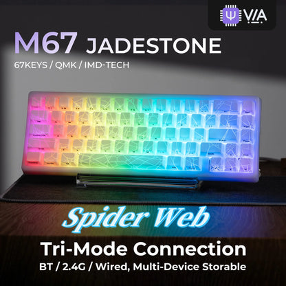 Teclado XVX Spider Web M67 JadeStone con teclas IMD-Tech, conexión trimodo y retroiluminación RGB personalizada 60%