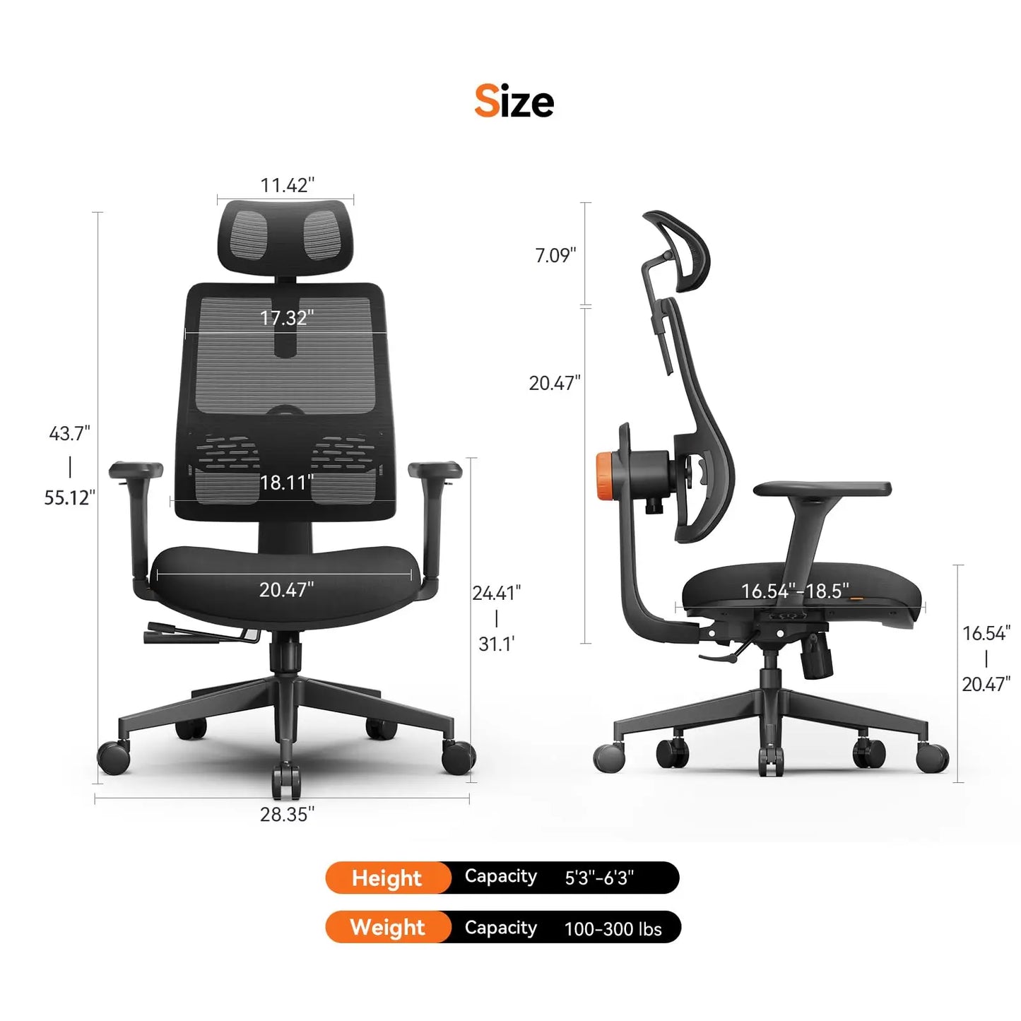 NEWTRAL MAGICH003 Ergonomic Office Chair with Adaptive Lumbar Support, Auto-Following Backrest, Adjustable Headrest, 3D Armrests & Seat Depth