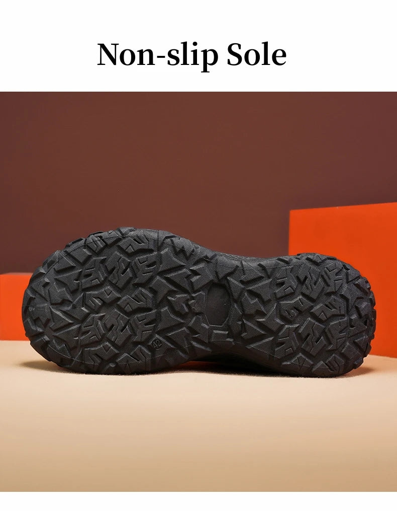 Sneakers da trekking da uomo con fibbia girevole, scarpe da escursionismo con suola spessa per attività all’aperto, scarpe sportive da uomo, comode e antiscivolo, ideali per arrampicata e passeggiate