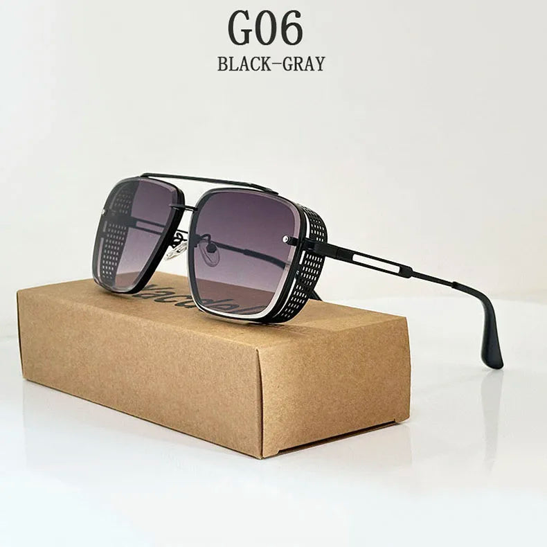 2025 Steampunk Sunglasses For Men Retro Square Punk Sunglasses Women Trendy Luxury Fashion Glasses Gafas De Sol Hombre Zonnebril