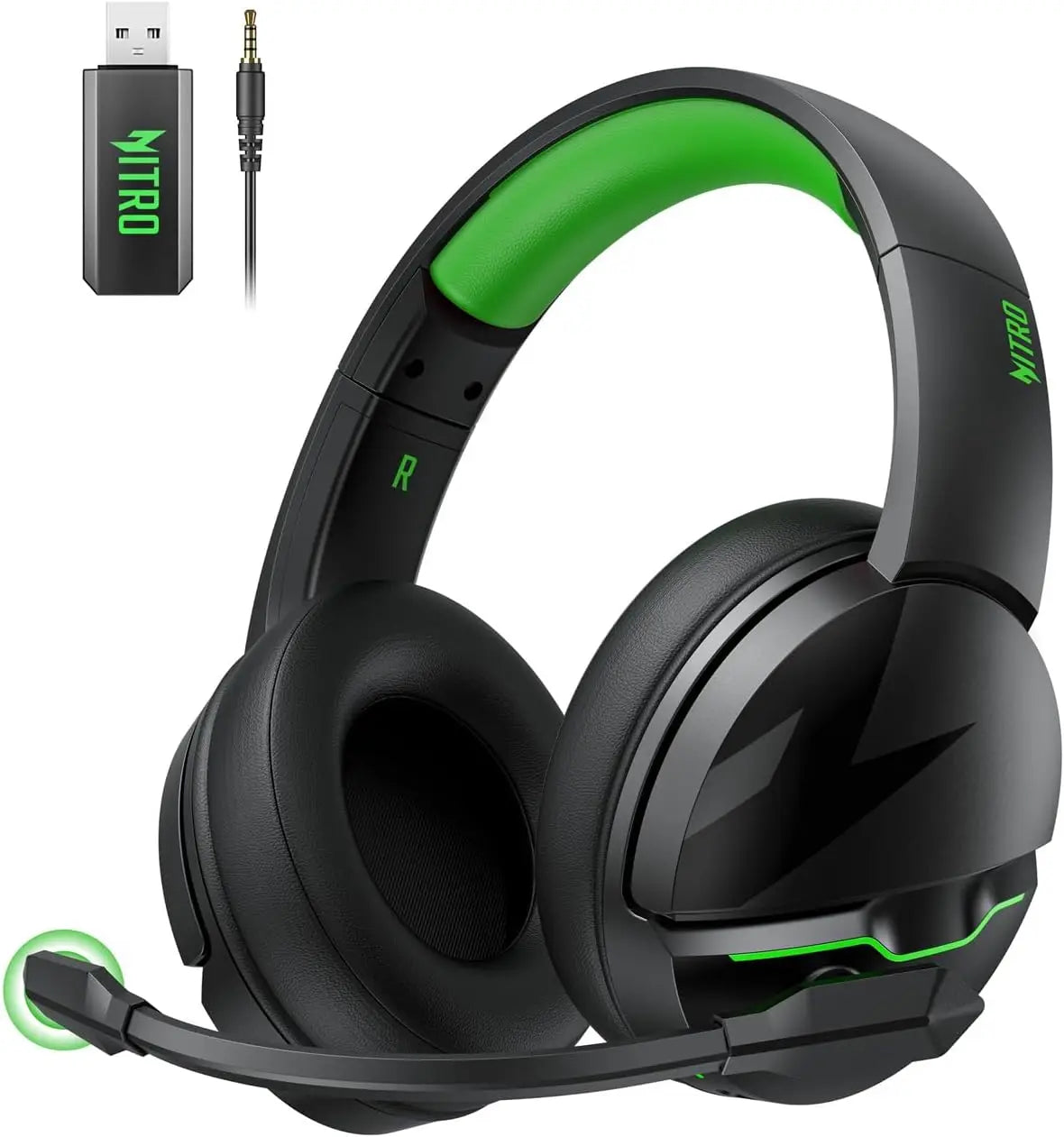 Casque de jeu sans fil Acer K2 avec 2,4 GHz pour PS5, PS4, PC, Switch, casque de jeu Bluetooth 5.3 avec micro à réduction de bruit, autonomie de 100 heures