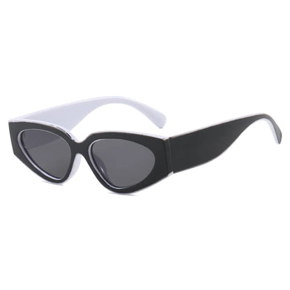 Black White Cat Eye Sunglasses for Women Trendy Vintage Thick Frame Sun Glasses 2025 Classic Shades ladies Goggle