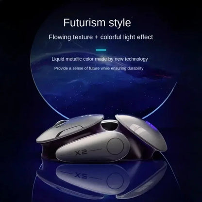 Ratón inalámbrico Bluetooth Inphic X2 trimodo de metal, silencioso, recargable, con retroiluminación e-sports, para gaming, PC y portátiles, accesorio de regalo