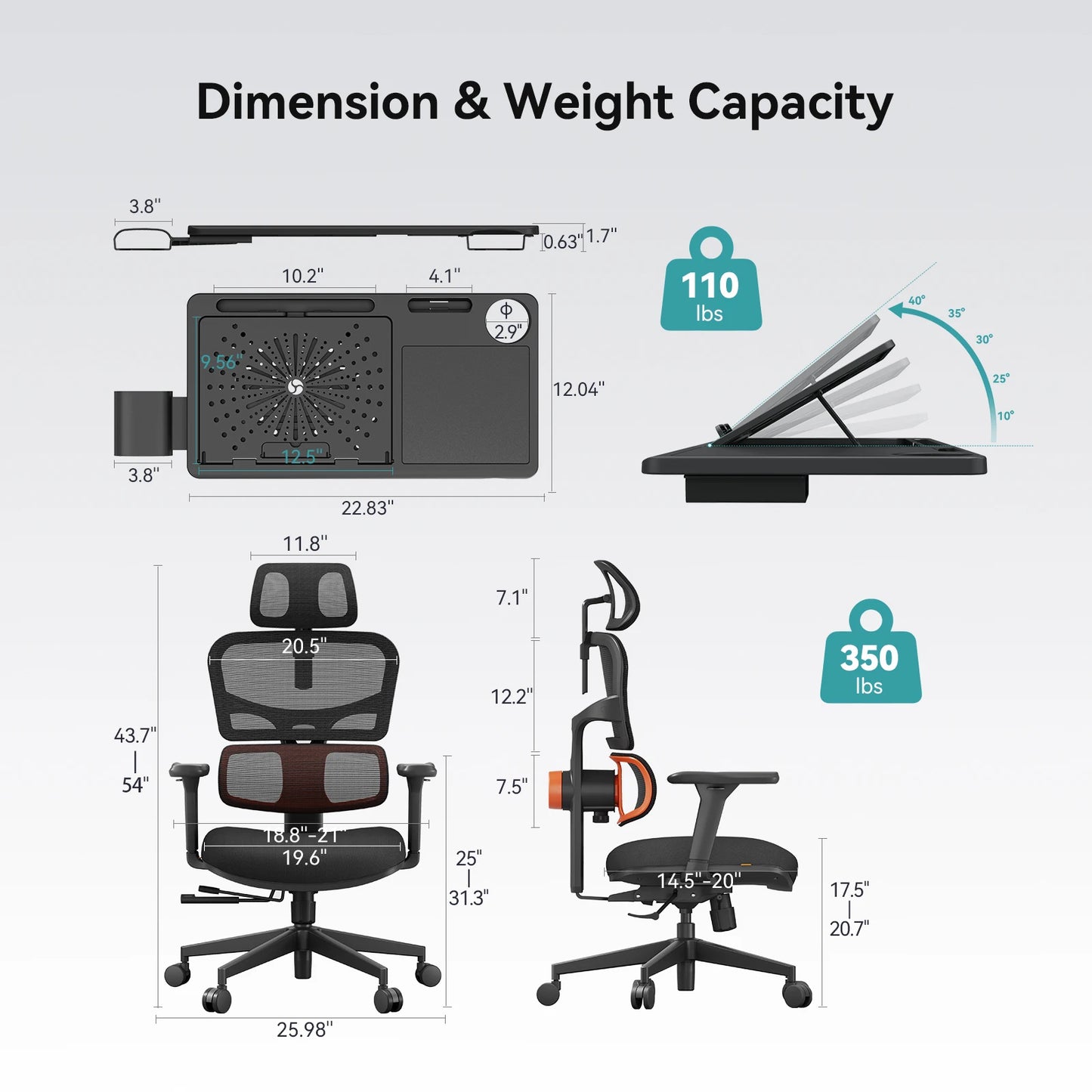 NEWTRAL NT001 Ergonomic Office Chair with Auto-Following Lumbar Support, 3 Recline Angles, Adjustable Backrest Armrest Headrest