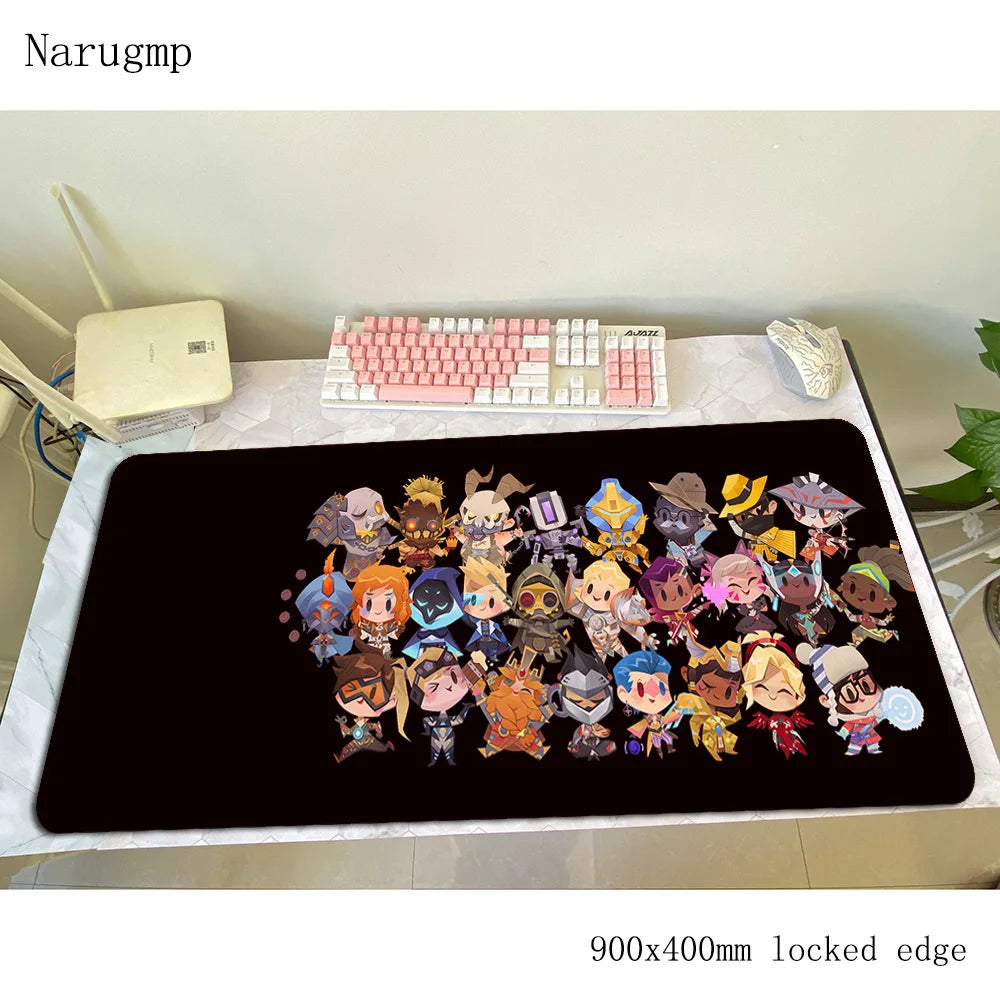 Overwatch-muismat voor verjaardag, computermat 900x400x3mm, grote gaming-muismat, cadeau, bureauonderlegger voor muis en toetsenbord, pc-gamer