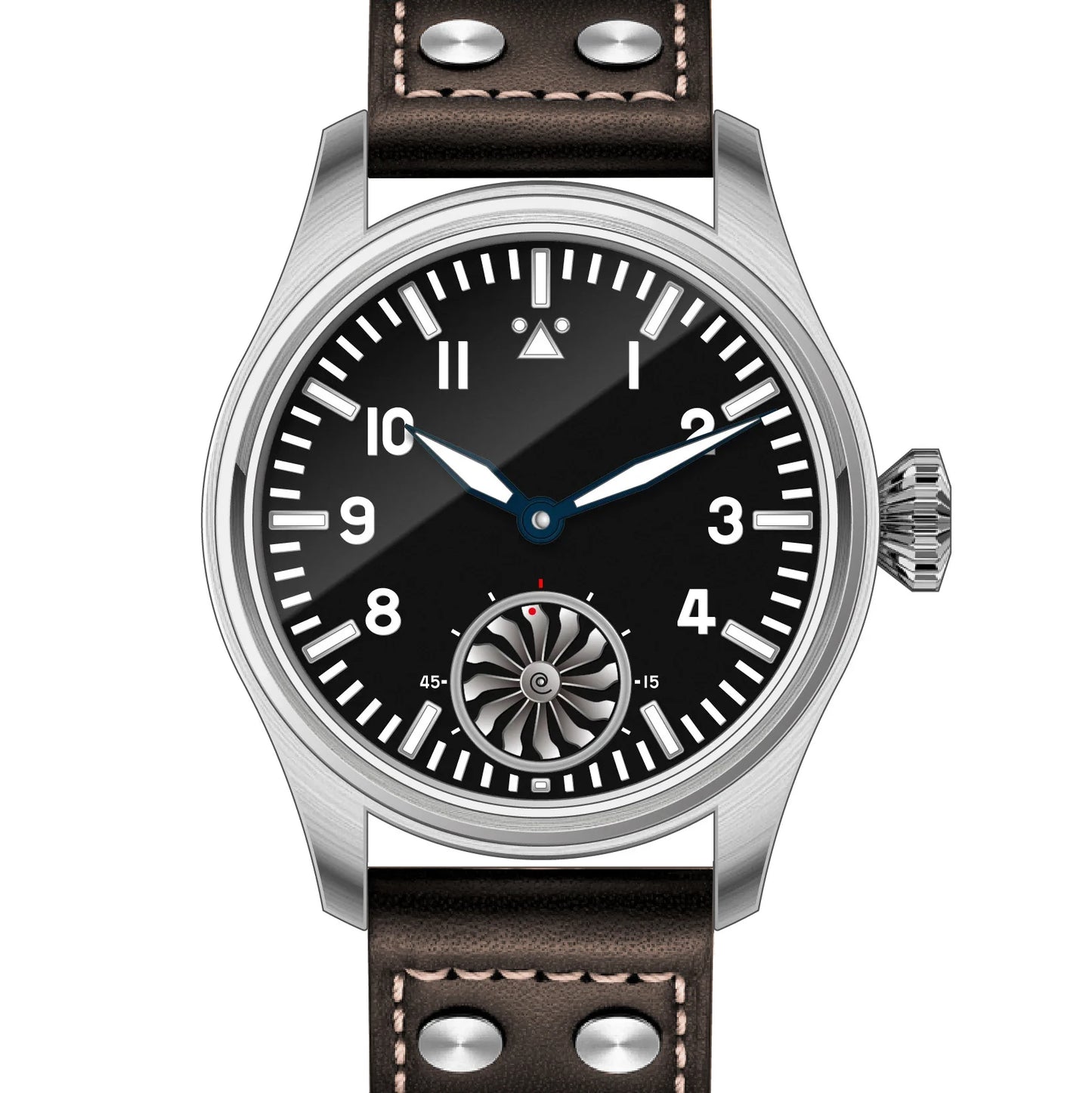 Hruodland Pilot St3620 Retro Men's Manual Mechanical Watch Luxury Sapphire Bgw-9 Night Light Turbine Waterproof 5Bar