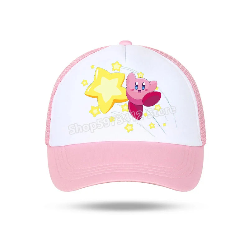 Kirby Summer Baseball Polyester Hats Universal Casual Cap Truck Driver Cartoon Peripheral Items Adult Adjustable Children Action