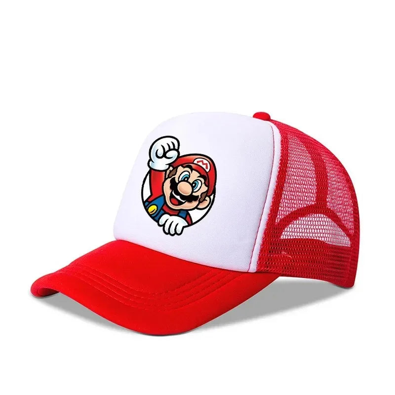 Mario Casual Baseball Sun Caps Action Universal Polyester Hat Children Truck Driver Items Adult Adjustable Anime Peripherals