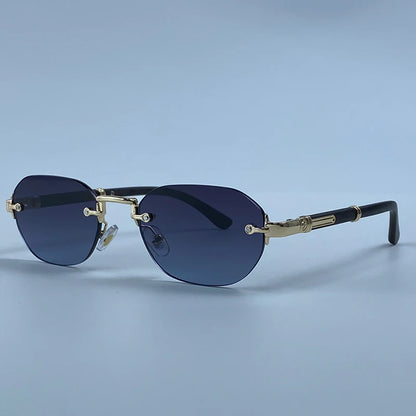 Square Rimless Punk Sunglasses Men 2026 Luxury Designer Vintage Small Frameless Sun Glasses Male Eyewear Hip Hop Outdoor Shades