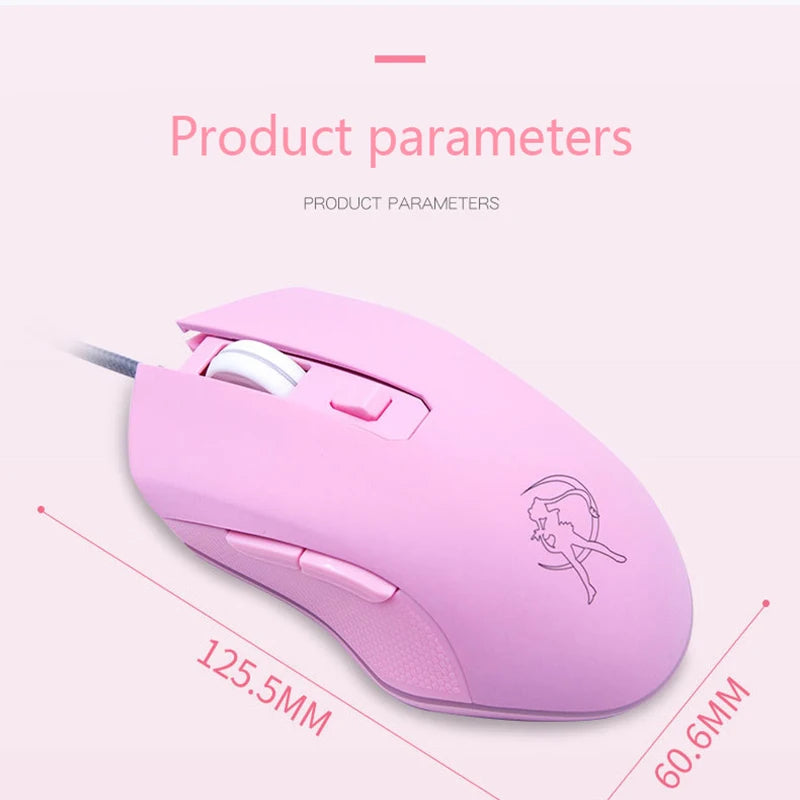 UTHAI DB49 Wired Luminous Pink Mouse 1600 (dpi) Computer Accessories Peripheral Cute Girl Gaming Mouse