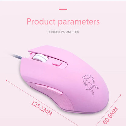UTHAI DB49 Wired Luminous Pink Mouse 1600 (dpi) Computer Accessories Peripheral Cute Girl Gaming Mouse