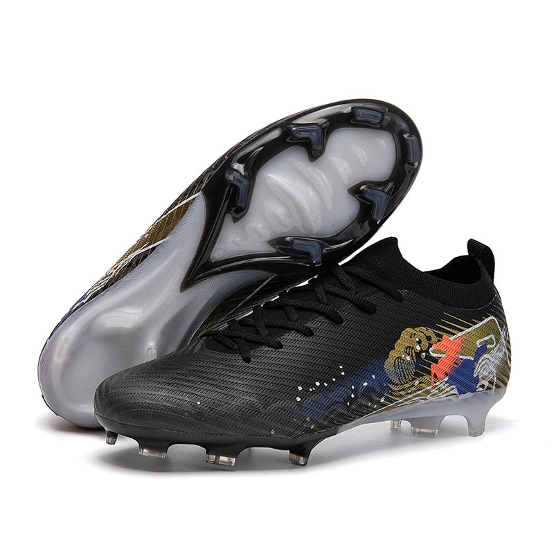 Nouvelles chaussures de football pour hommes, crampons d'entraînement, chaussures de soccer antidérapantes, ultralégères, crampons longs FG pour extérieur, livraison directe