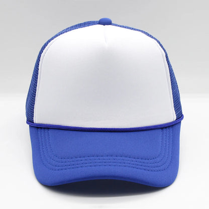 5 panel Trucker Caps Men Women Plain Blank Foam Mesh Baseball Cap With Rope Summer Breathable Outdoor Sport Sun Visor Hats