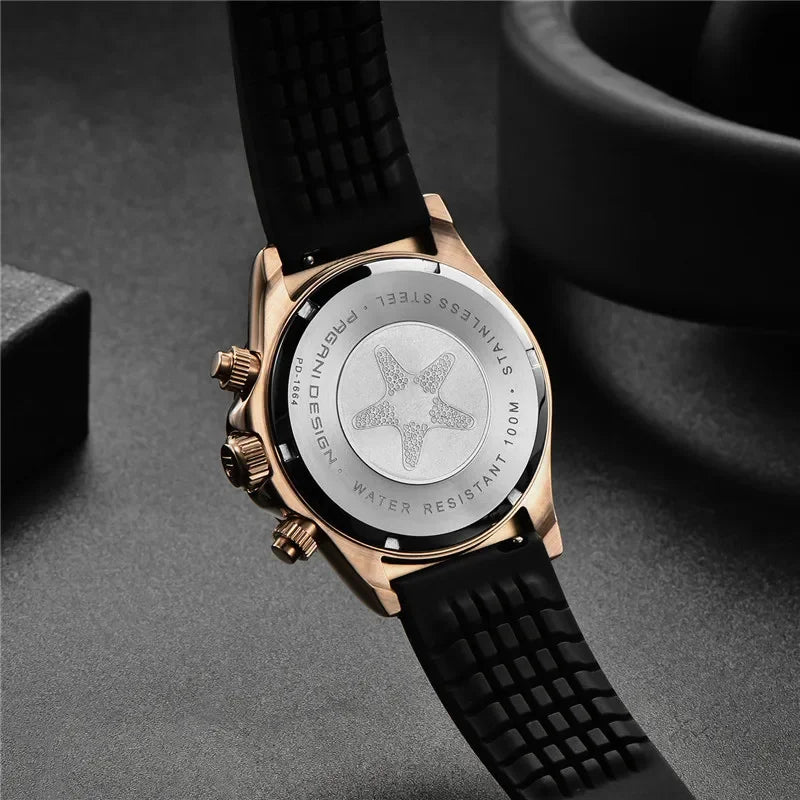Novo Original PAGANI DESIGN PD-1664 Relógio de Pulso de Luxo para Homem, Movimento de Quartzo Japonês VK63, Safira, Cronógrafo Resistente à Água, Dourado