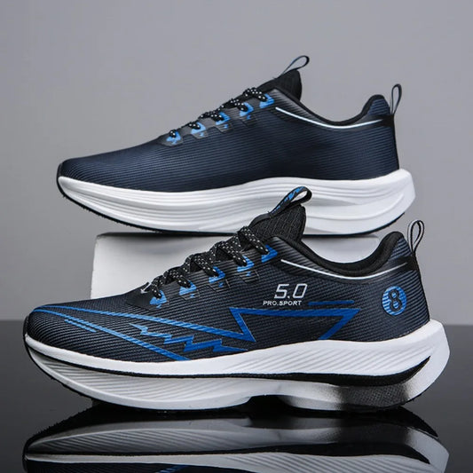 New Men's Carbon Plate Running Shoes Soft Cushion Shock Absorbing Sports Shoes Unisex Lightweight Anti-Slip Training Sneakers