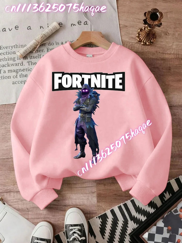 FORTNITED Children Long-sleeved Girls Streetwear Boys Baby Sweatshirt Pullover Sweatshirt Anime Fashion Kid Clothing Tops Gift